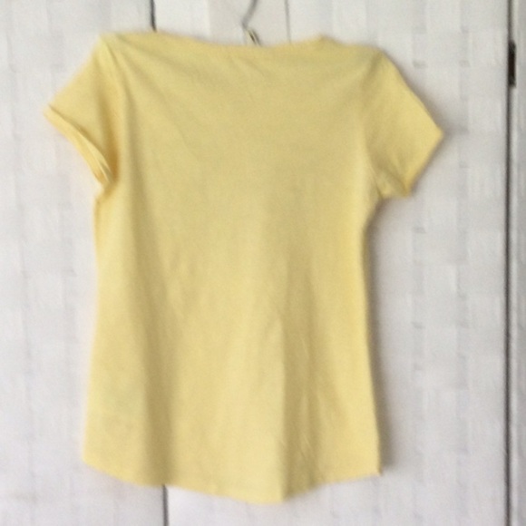 Kids H&M Tee Shirt Size 8/ 10 color yellow has a sequin heart in front #594 - Picture 2 of 7